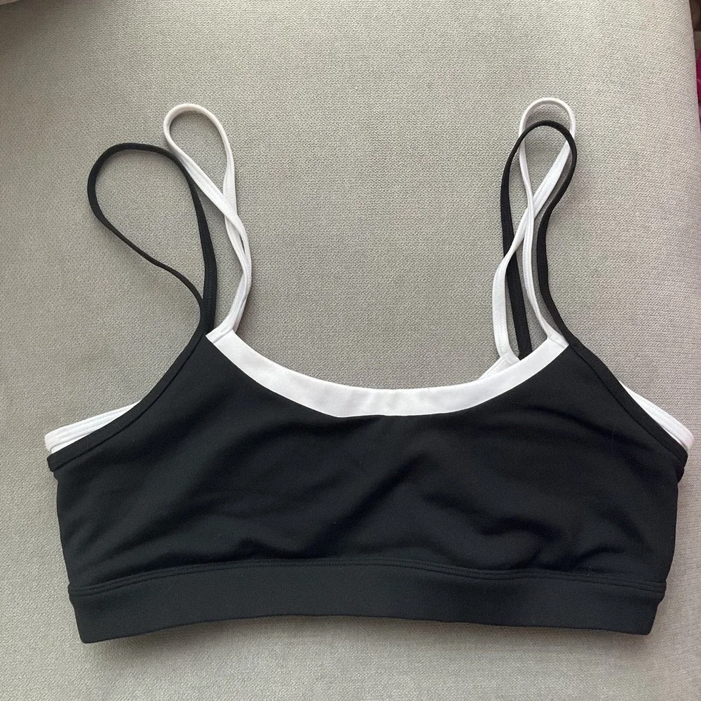 Alo Yoga Airbrush Double Up Bra Black/White M